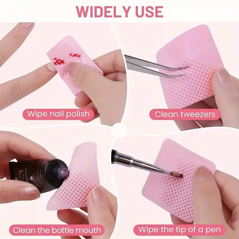 20/600pcs Lint-Free Nail Wipes Gel Cleansing Tissues Aluminum-Free Nail Polish Remover Pads for NaiArt Beauty Cleaning Care Tool Blushimmer