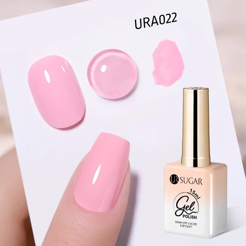 UR SUGAR 15ml Jelly Milky White Translucent Color Gel Polish Semi Permanent UV Gel Nail Art Soak Off Gel Varnish Latest Fashion Blushimmer