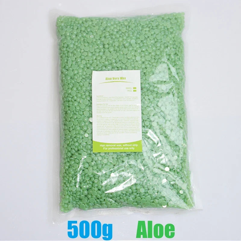 500g Wax Beans For Wax Heater Whole Body Hot Film Depilatory Wax For Wax Heater Kit Waxing Wax Beans For Hair Removal Wax Pot Noventix
