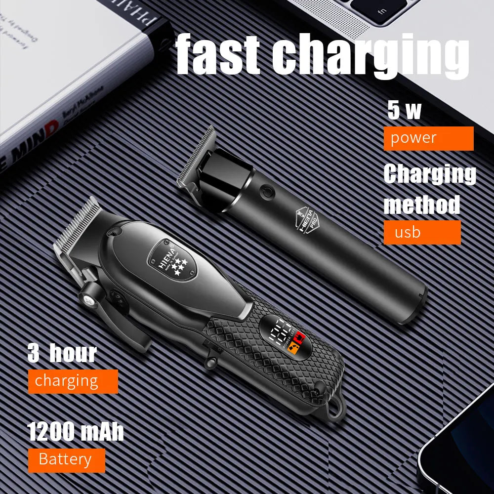 hiena Hair Clipper Kit for Men Electric Shaver Hair Trimmer Professional Cutting Machine Hair Trimmer with LCD Digital Display Noventix
