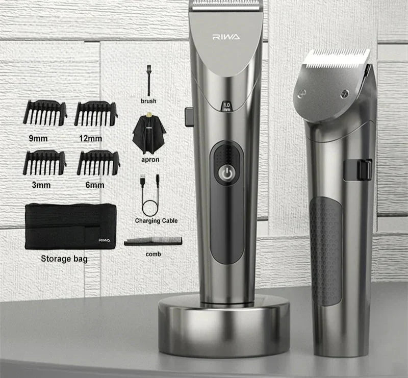 Electric Hair Clipper Variable Speed Barber Trimmer Grey Shopwithnoble.com