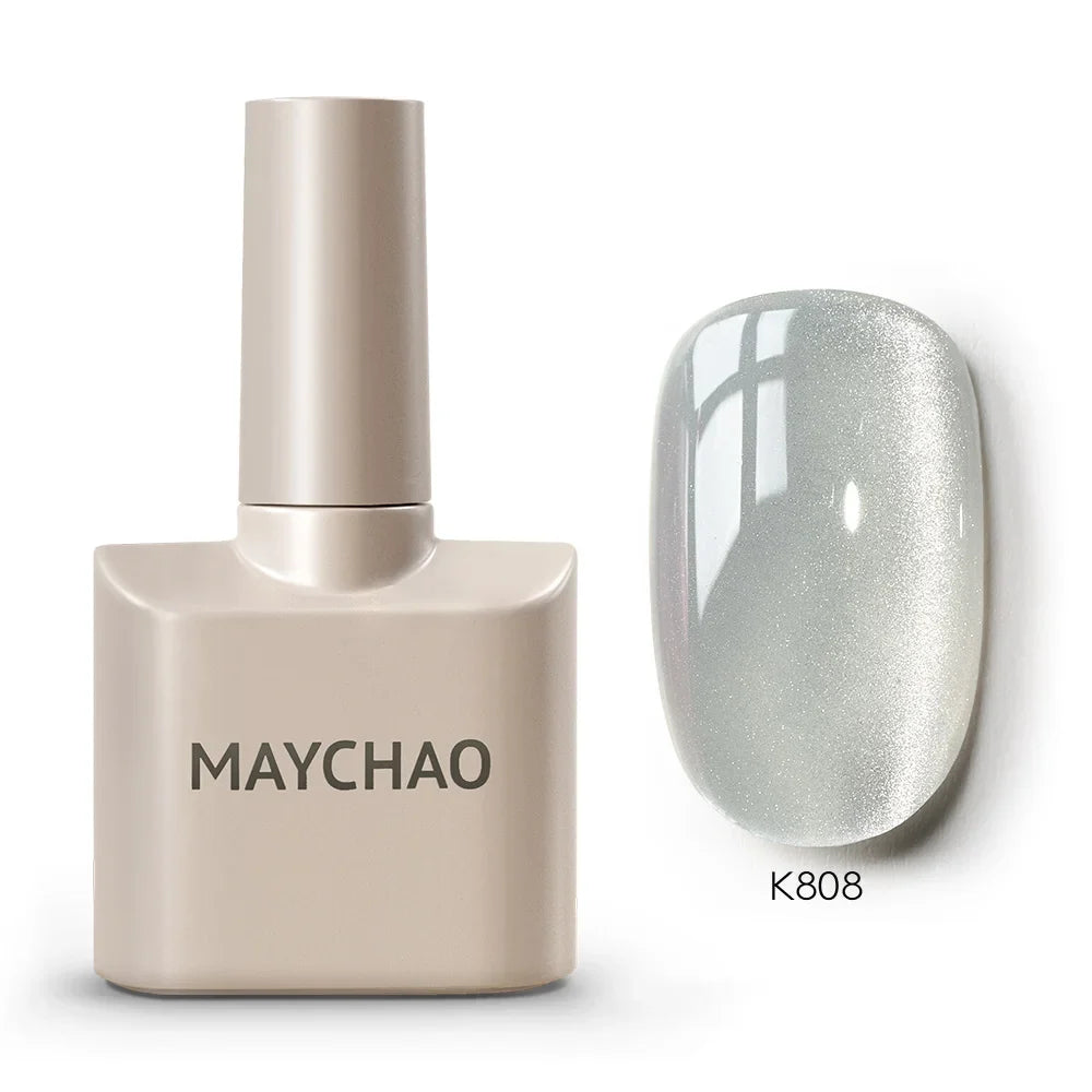 MAYCHAORomantic Galaxy Cat Eye Gel Nail Polish With Magnet Soak off UV Holographic Magnetic Rainbow Gel Polish for Nail Manicure Blushimmer