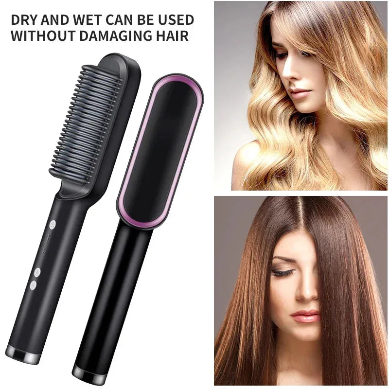 Hair Straightener Professional Quick Heated Electric Hot Comb Hair Straightener Personal Care Multifunctional Hairstyle Brush Noventix