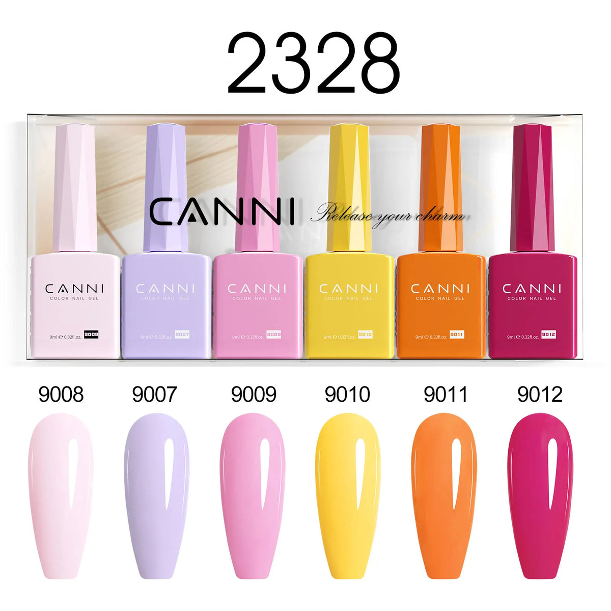 6pcs*9ml CANNI HEMA FREE Nail Gel Polish Set Gorgeous Color Semi Permanent Pigmented Painting Gel Soak off UV LED Gel Nails Kit Blushimmer