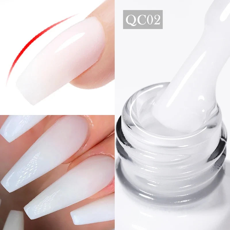 BORN PRETTY Milky White Jelly Nude Gel Nail Polish 10ml White Translucent Soak Off Gel Vernis Semi Permanent Need UV Light Cure Blushimmer