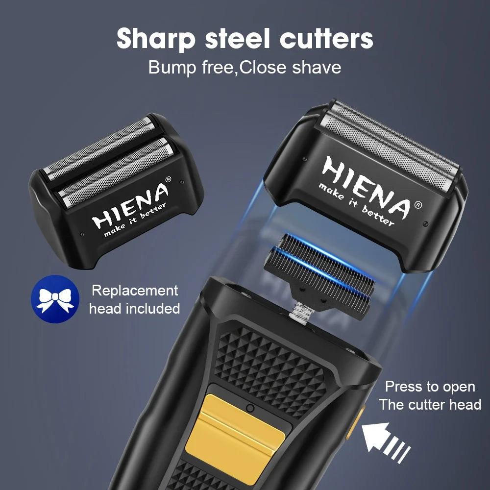 hiena Hair Clipper Professional Hair Cutting Machine Adjustable Hair Trimmer Electric 9000 RPM Barber LED Clipper for Men Noventix