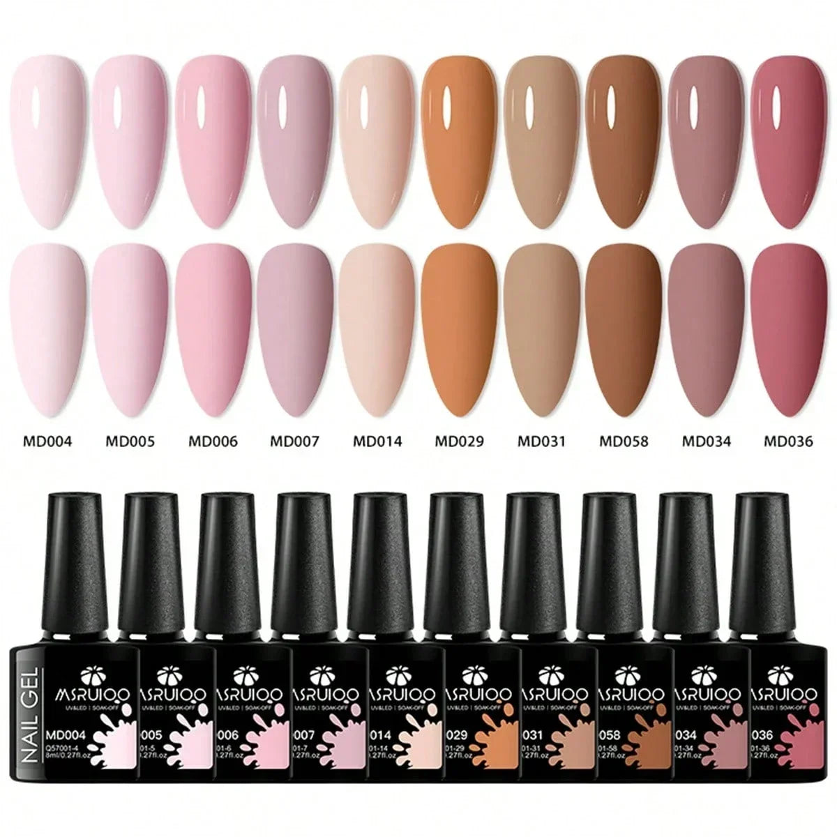 10pc Nail Gel Polish Set HEMA FREE All-Season Nails DIY Nail Art UV/LED Painting Vernis Manicure Kit Long Lasting Hybrid Gel Blushimmer