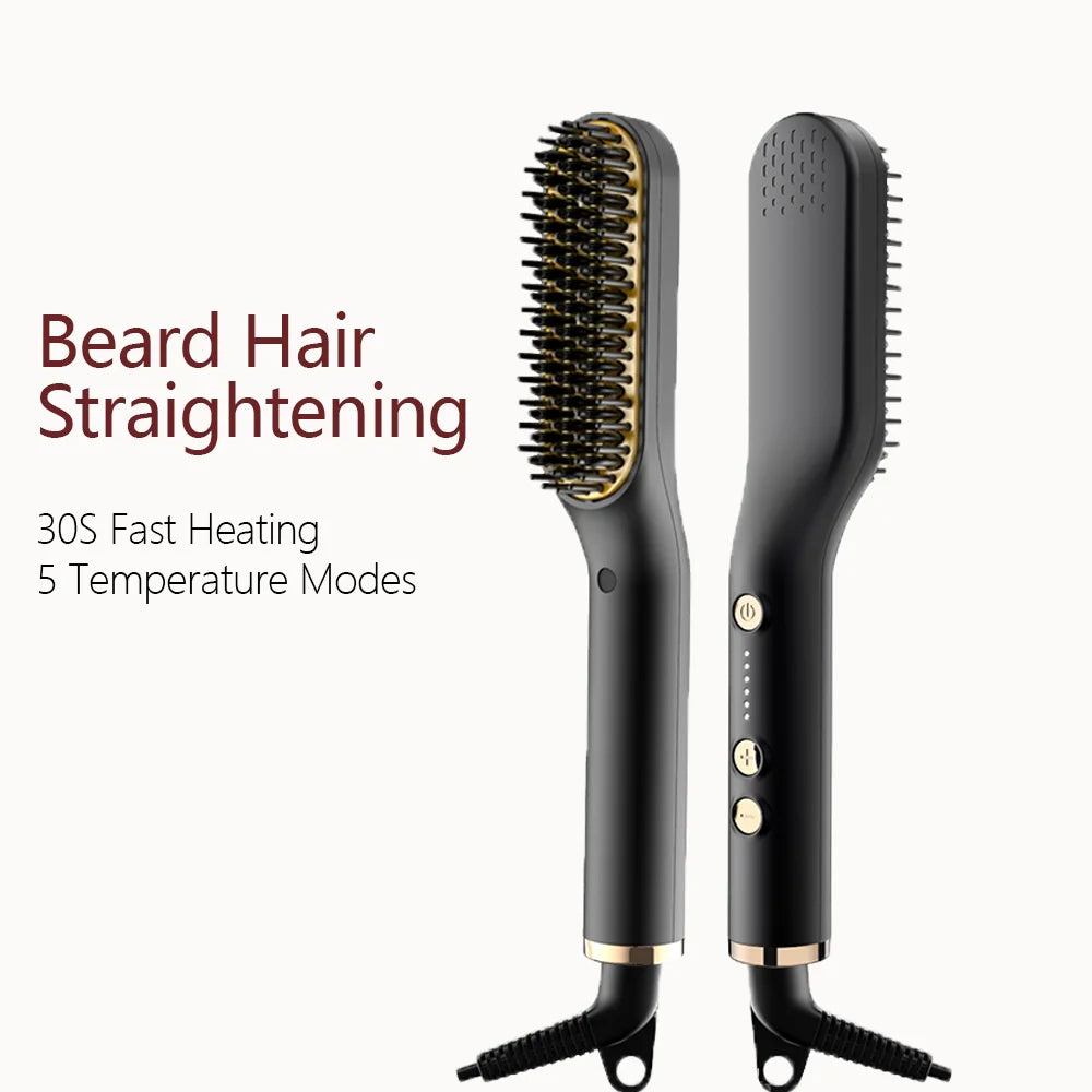 Anlan Beard Hair Straightening Brush Hot Heated Comb Men Beard FLIPSTYLEZLLC