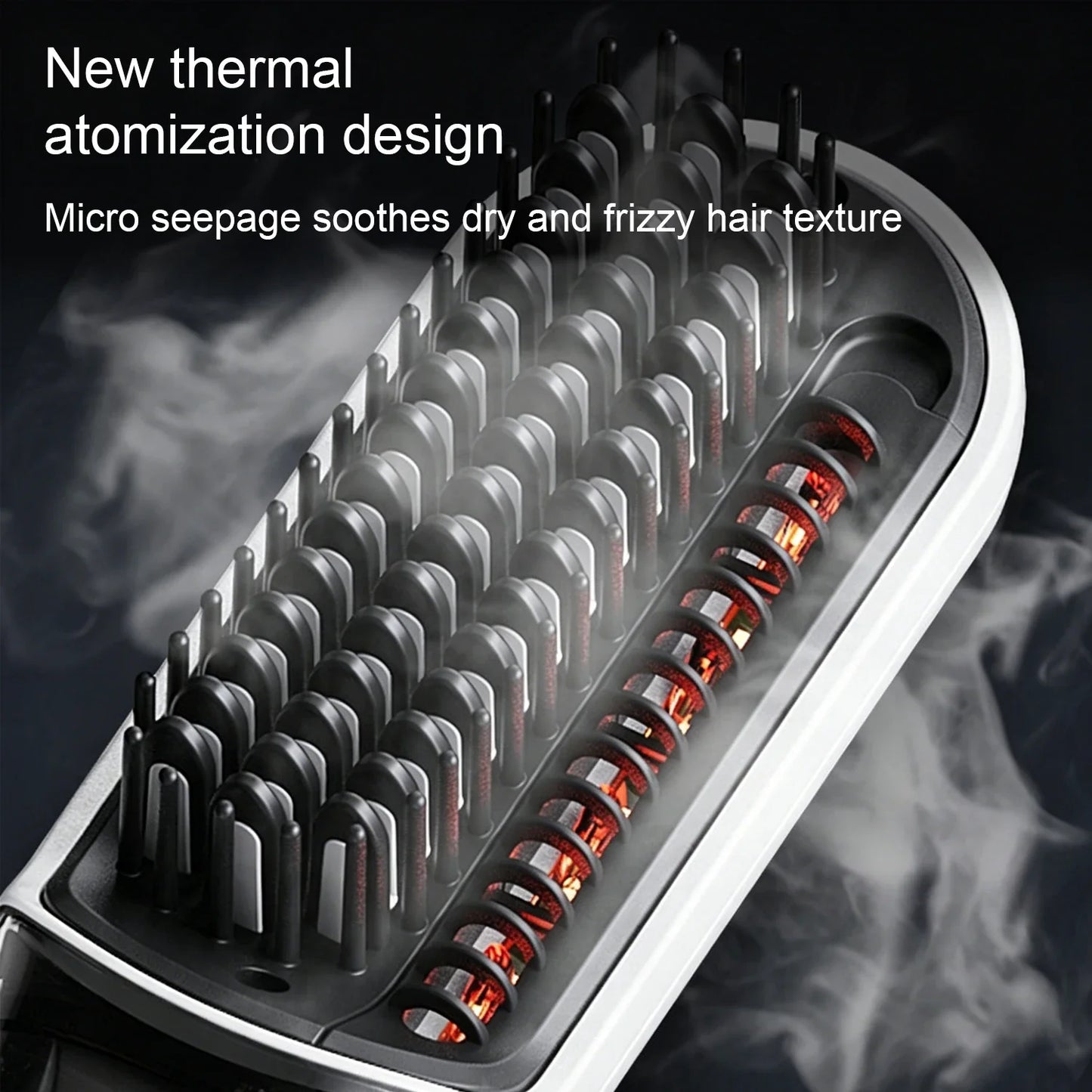 Steam Hair Straightener Brush 2-in-1 Hot Mist Red Light Therapy 4 Temp MCH Fast Heating Anti-Scald Hair Styling Tool for Home Tr FLIPSTYLEZLLC