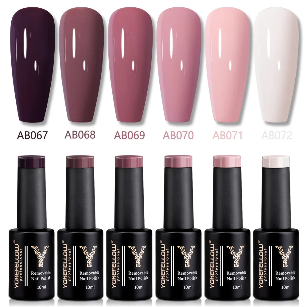 YOKEFELLOW 2022 New Color 10ML Nail Gel Polish Semi Permanent Gel Varnish Base Top Coat 122 Soak Off Colors Organic Nail Varnish Blushimmer