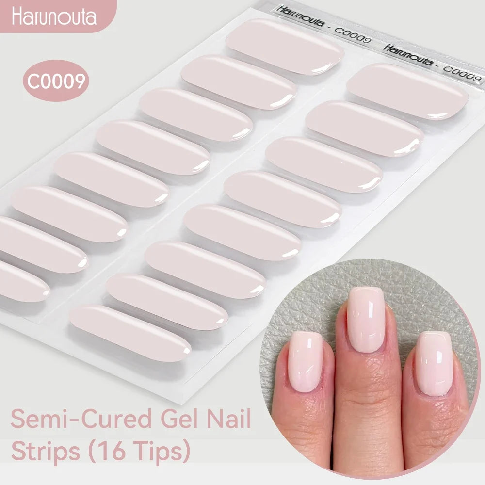 Gradient Auroras Semi Cured Gel Nail Strips Sparkly Shinning DIY Gel Polish Stickers for Nails Works with UV/LED Nail Lamps Blushimmer
