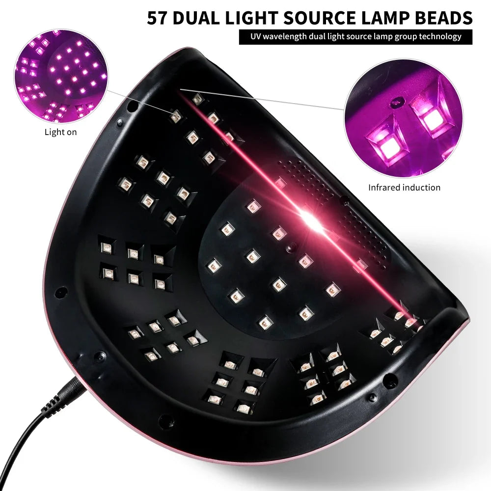 Professional UV/LED Nail Lamp 57 LEDS Quick Drying Gel Polish Curing Light With LCD Display Manicure Equipment for Acrylic Gel Blushimmer
