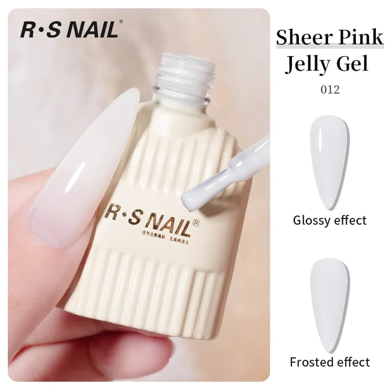 RS NAIL Jelly Transparent Gel Nail Polish 10g Summer Nude Pink Gel Polish Semi Permanent Soak Off UV LED Varnish Jade Nail Gel Blushimmer