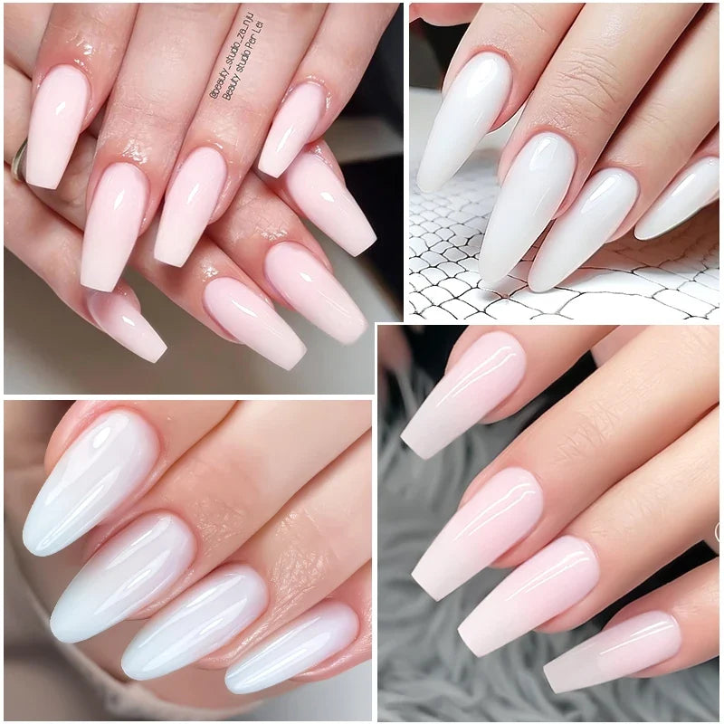 Milky White Nail Extension Gel Clear Nude Building UV Gel For Nails Finger Extensions Form Tips French Nails Manicure Nail Art Blushimmer