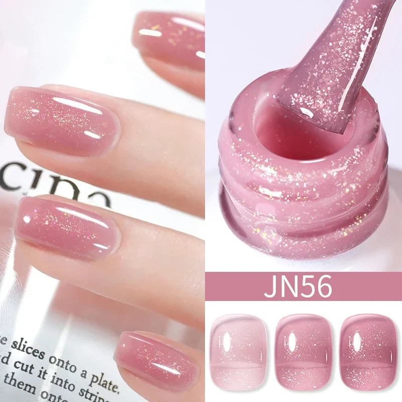 BORN PRETTY 10ml Blood Red Jelly Gel Nail Polish Halloween Nails Art Gel Polish Sheer Translucent Nail Gel for Winter Manicure Blushimmer