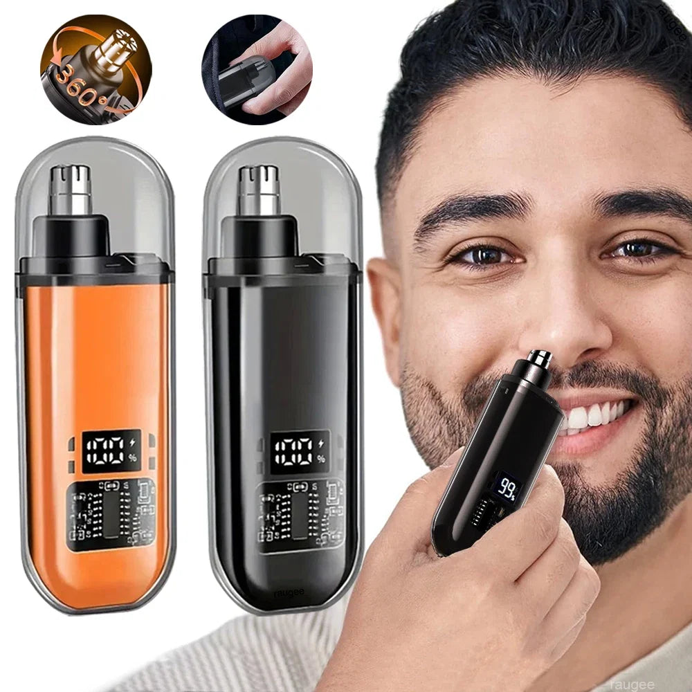 Nose Hair Trimmer for Men USB Rechargeable Mini Pocket Nose Hair Clipper Portable Electric Eyebrow Ear Nose Hair Cutting Machine Noventix
