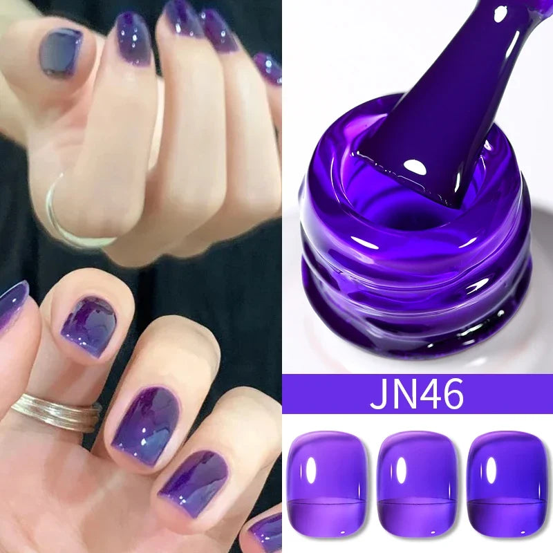 BORN PRETTY 10ml Blood Red Jelly Gel Nail Polish Halloween Nails Art Gel Polish Sheer Translucent Nail Gel for Winter Manicure Blushimmer