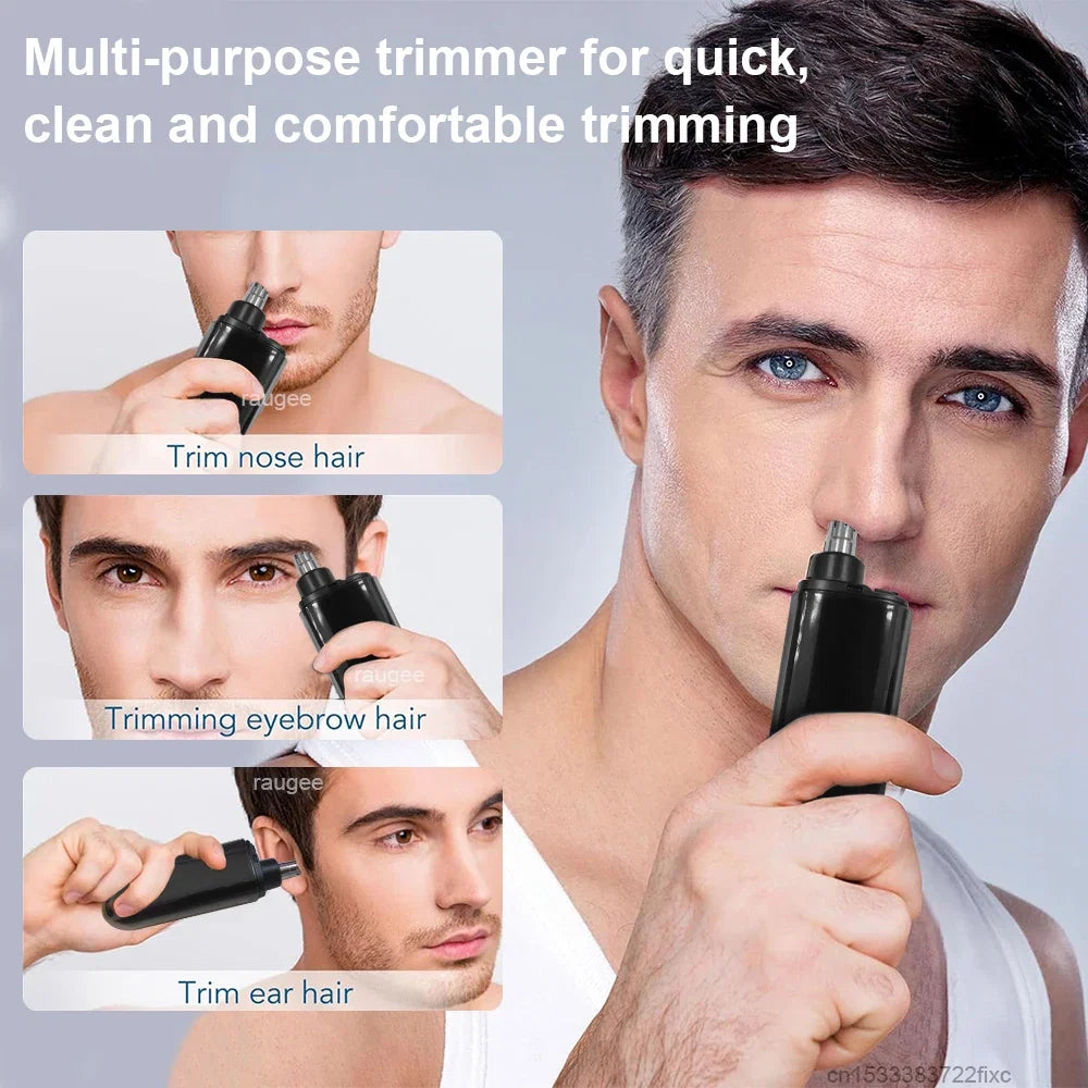 Nose Hair Trimmer for Men USB Rechargeable Mini Pocket Nose Hair Clipper Portable Electric Eyebrow Ear Nose Hair Cutting Machine Noventix