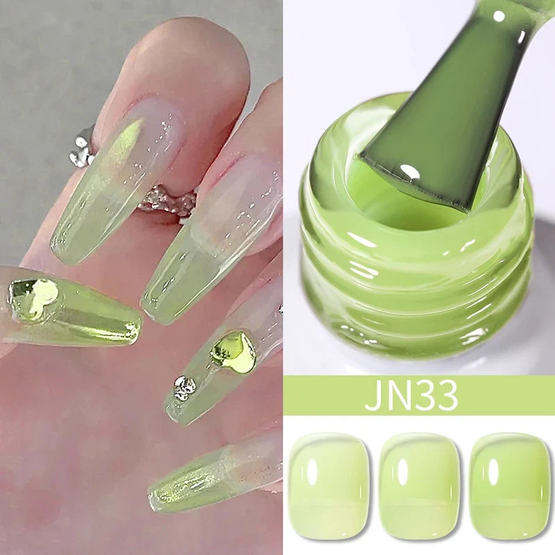 BORN PRETTY 10ml Blood Red Jelly Gel Nail Polish Halloween Nails Art Gel Polish Sheer Translucent Nail Gel for Winter Manicure Blushimmer