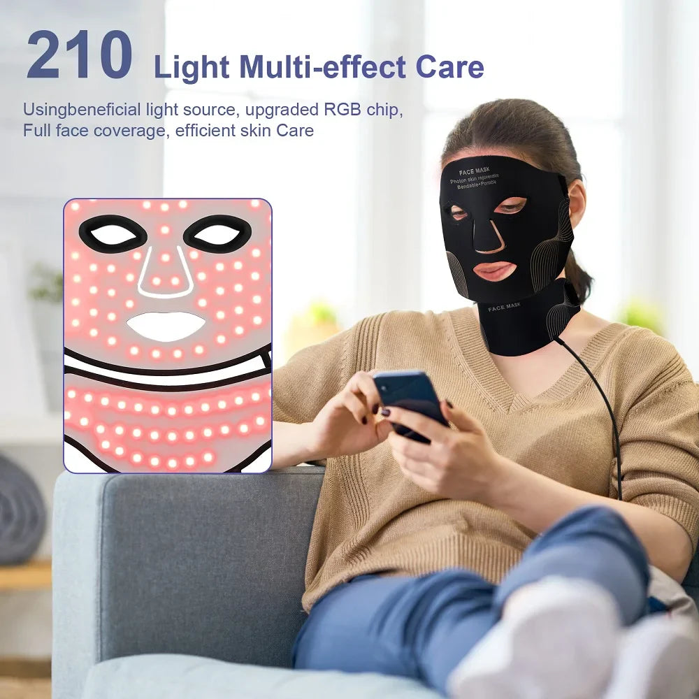 Iebilif Face Neck LED Mask With 7 LED Light Therapy S And B Enterprise