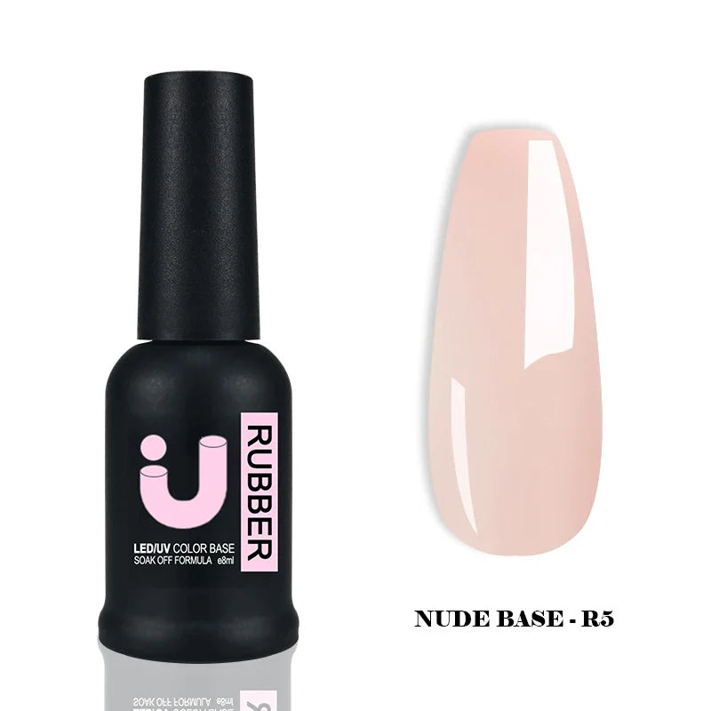 UNO JYJ Nude Rubber Base Gel Polish Semi-permanent Nail Polish UV Varnish Manicure Natural Nail Base Coat 7 Colors Basis Gellac Blushimmer