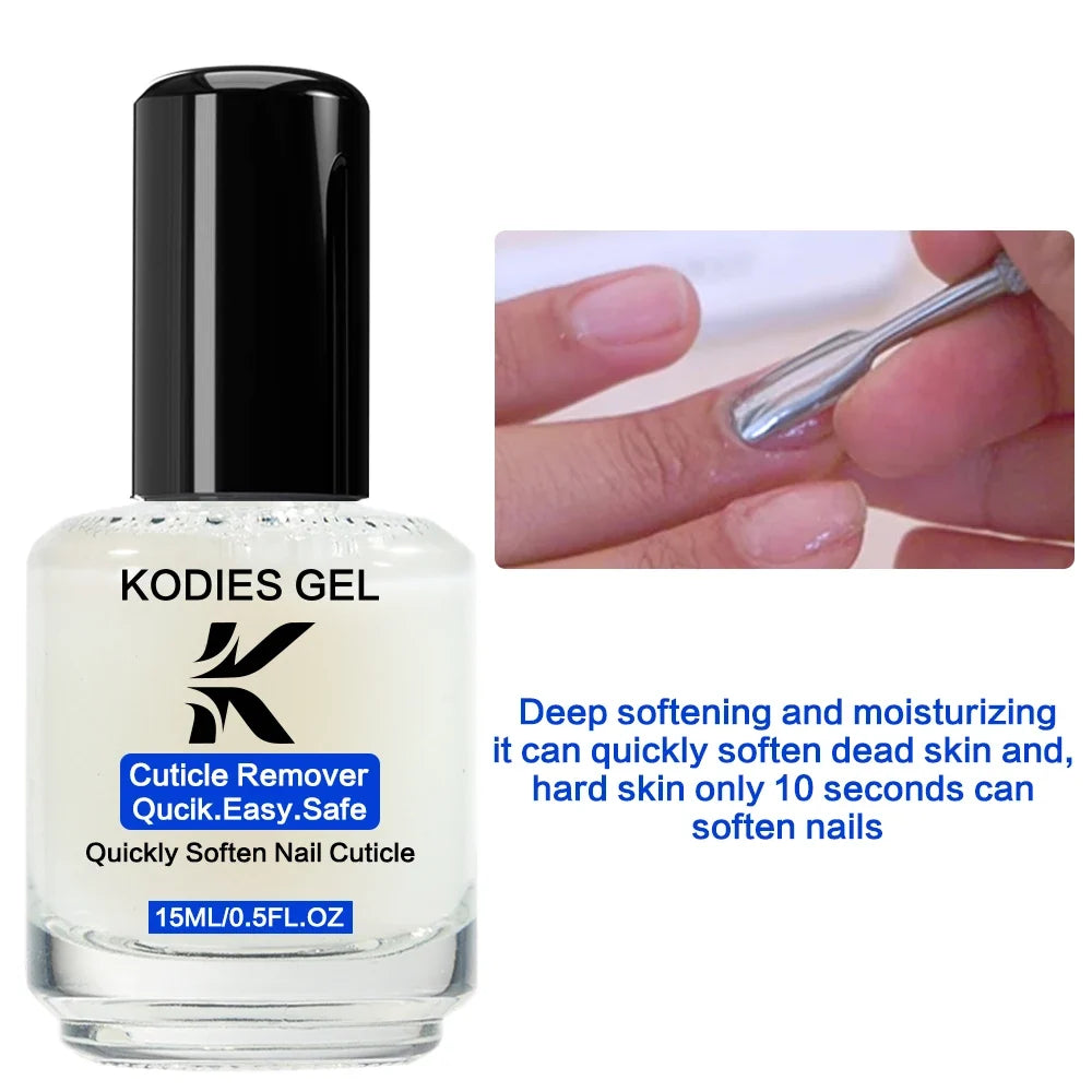 KODIES GEL Cuticle Remover 15ML Gentle Exfoliator Foot Cuticle Oil Softener Liquid Nail Art Treatment Manicure Repair Care Tools Blushimmer