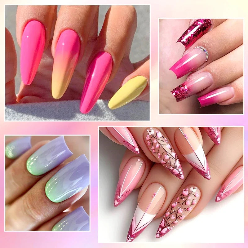12pc All-season Nail Gel Polish Set Multicolor TPO HEMA Free Long-Lasting UV LED Nail Supplies for Women Daily & Party Wearing Blushimmer