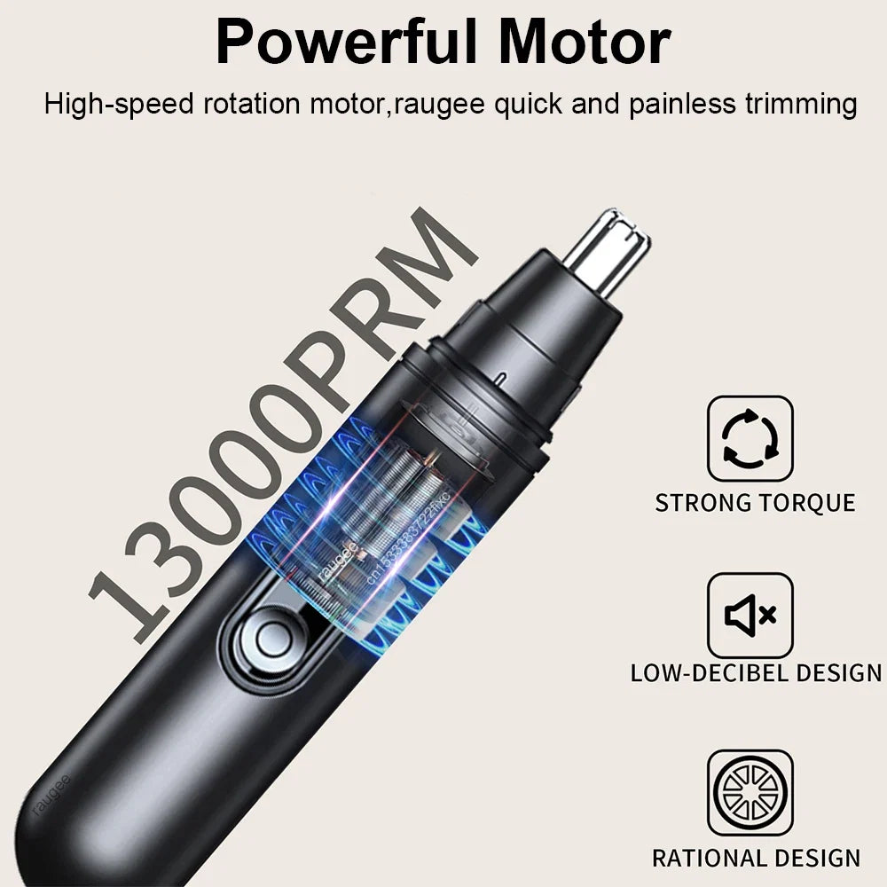 Electric Nose Hair Trimmer Rechargeable Nose Hair Clipper for Men Mini Portable Automatic Shaving Nose Eyebrow Ear Hair Remover Noventix