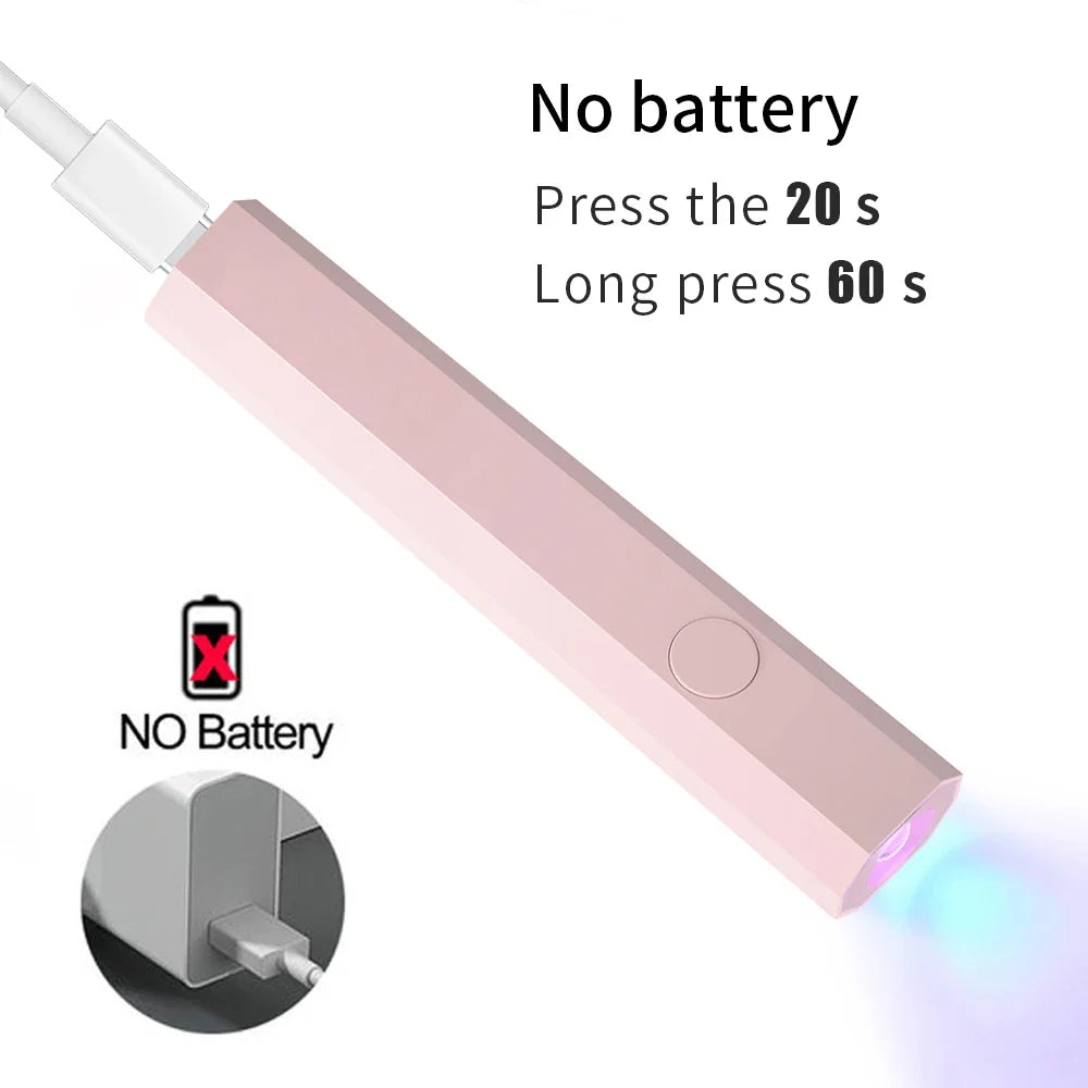 Convenient Handheld Nail Dryer Lamp UV/LED Nail Curing All Gel Polish Nail Art Tool Rechargeabl Nail Lamp Blushimmer