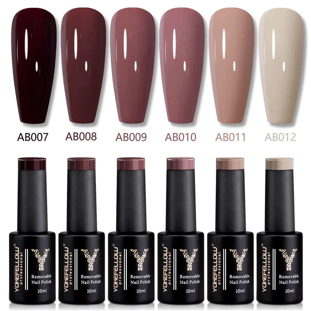 YOKEFELLOW 2022 New Color 10ML Nail Gel Polish Semi Permanent Gel Varnish Base Top Coat 122 Soak Off Colors Organic Nail Varnish Blushimmer