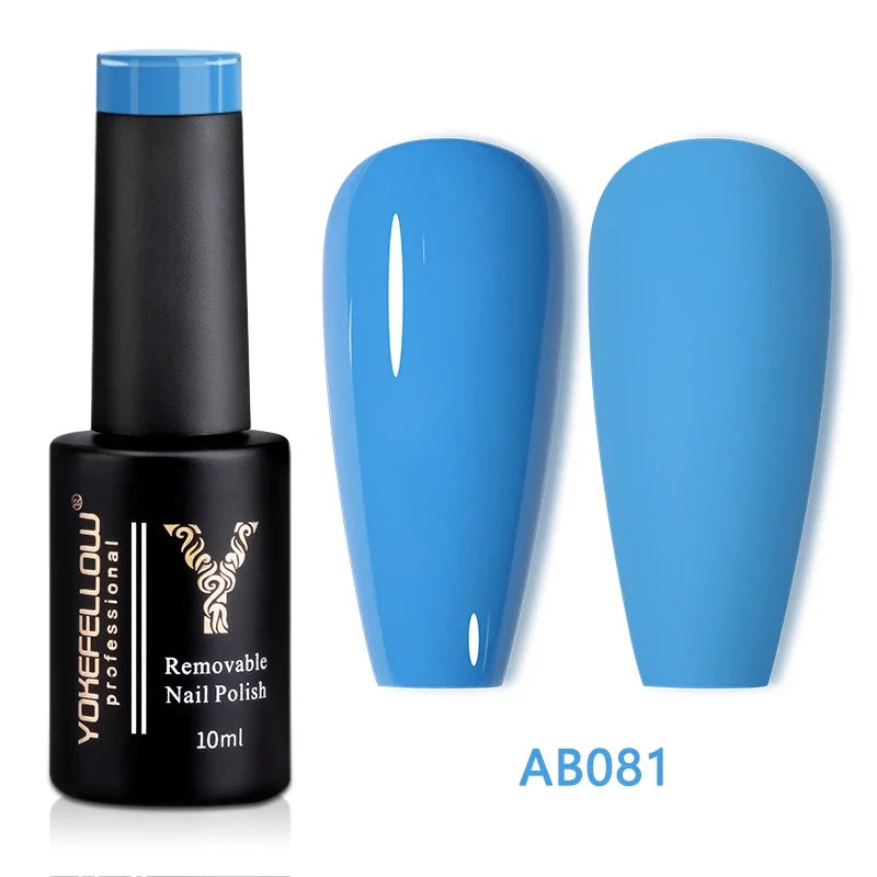 YOKEFELLOW 10ml Jelly Nude Gel Nail Polish High Quality Translucent Pink Nail Gel Varnish Soak Off UV Gel Polish Long Lasting Blushimmer