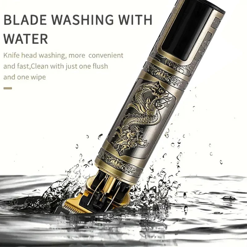 Men's Vintage Hair Trimmer T9 Carving Rechargeable Barber Electric Professional Hair Clipper Beard Trimmer/Metal Haircut Clipper Noventix