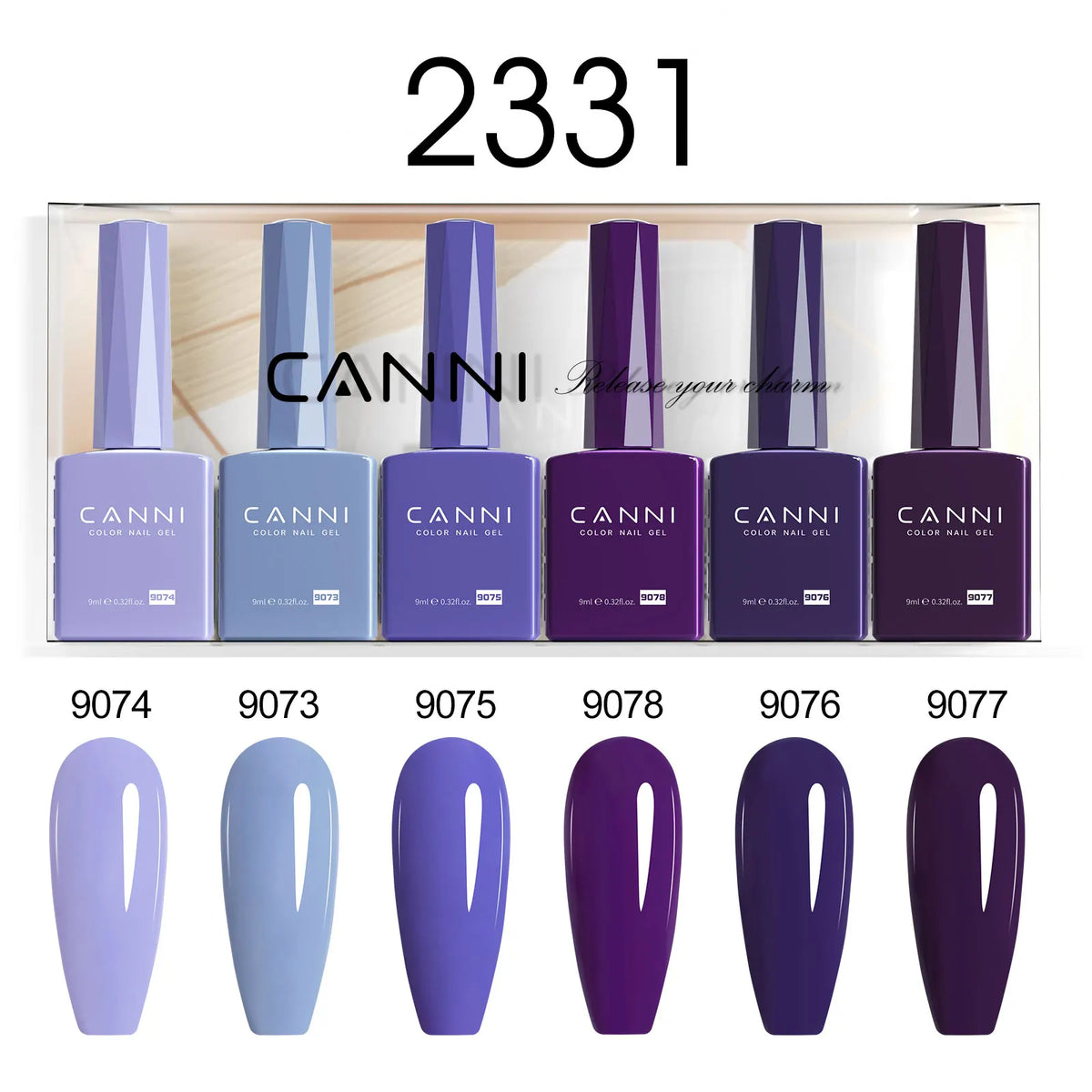 6pcs*9ml CANNI HEMA FREE Nail Gel Polish Set Gorgeous Color Semi Permanent Pigmented Painting Gel Soak off UV LED Gel Nails Kit Blushimmer