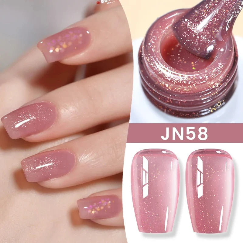 BORN PRETTY Milky White Jelly Nude Gel Nail Polish 10ml White Translucent Soak Off Gel Vernis Semi Permanent Need UV Light Cure Blushimmer
