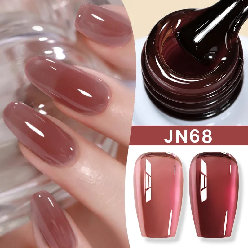BORN PRETTY Milky White Jelly Nude Gel Nail Polish 10ml White Translucent Soak Off Gel Vernis Semi Permanent Need UV Light Cure Blushimmer