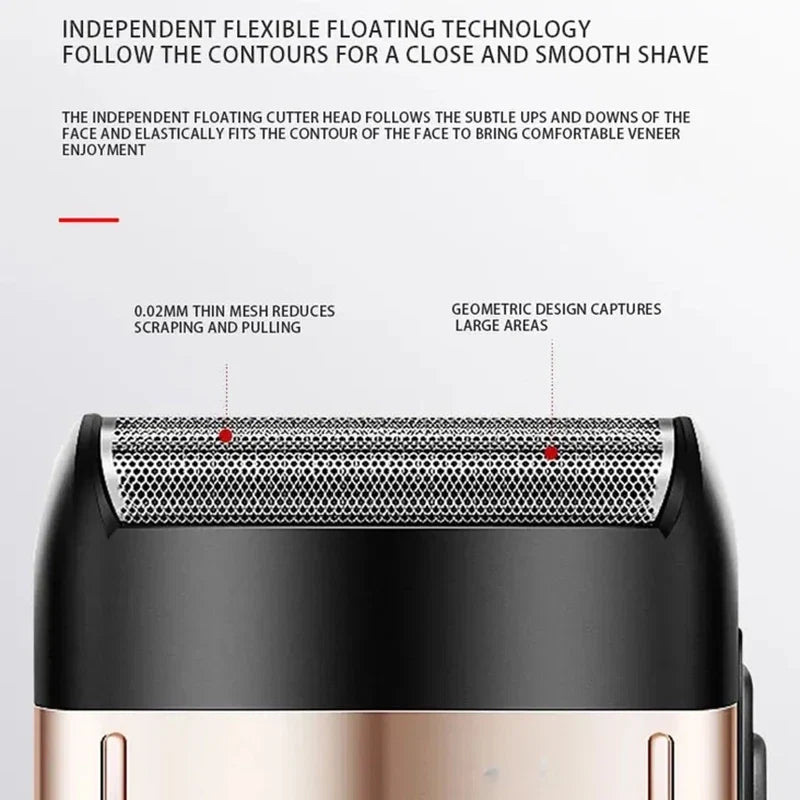 Kemei powerful rechargeable shaver for men foil electric shaver beard hair shaving head bald electric razor with extra mesh Noventix