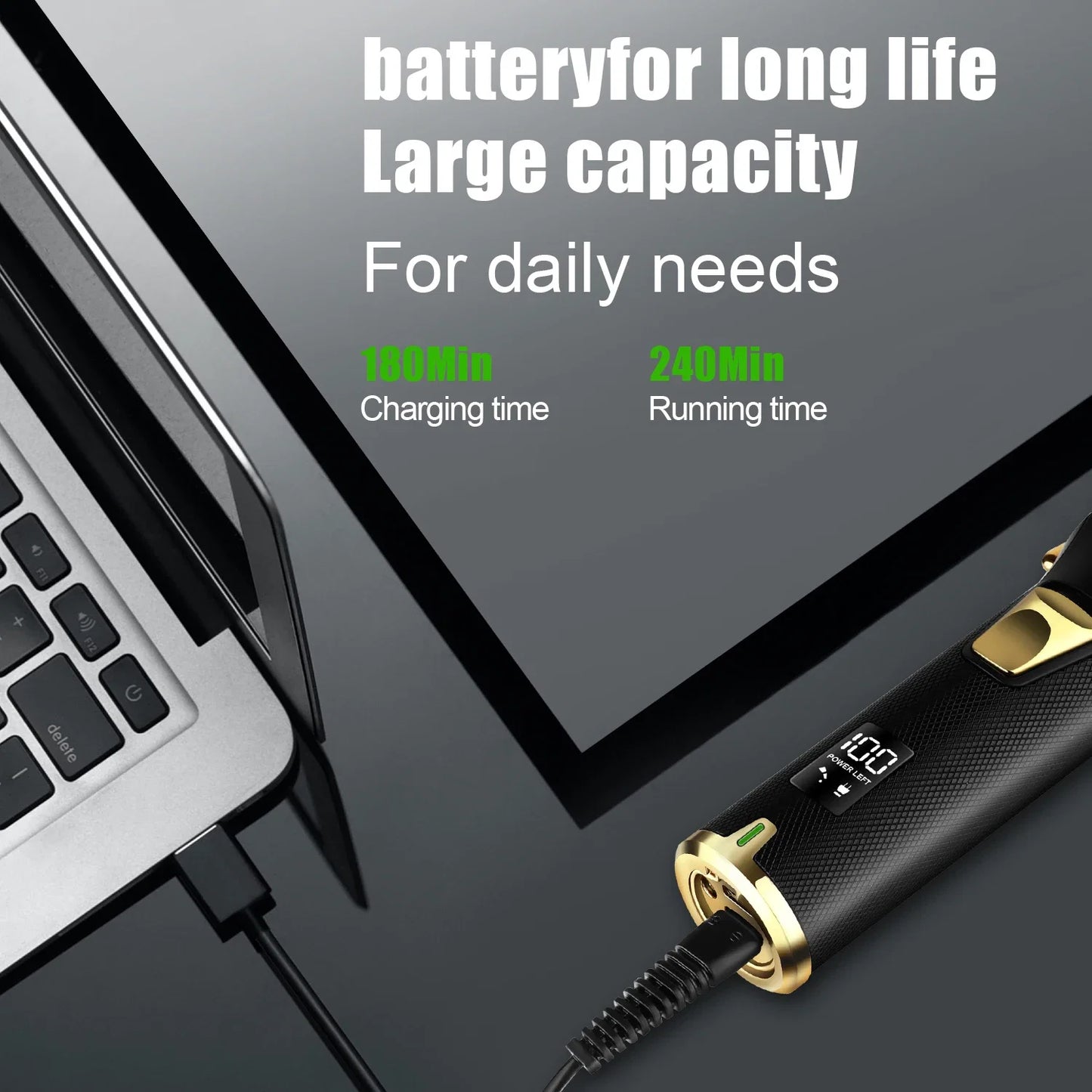 hiena Kemei Hair Trimmer Hair Clipper Professional Barber Trimmer Electric Shaver Hair Cutting Machine Rechargeable Trimmer Men Noventix