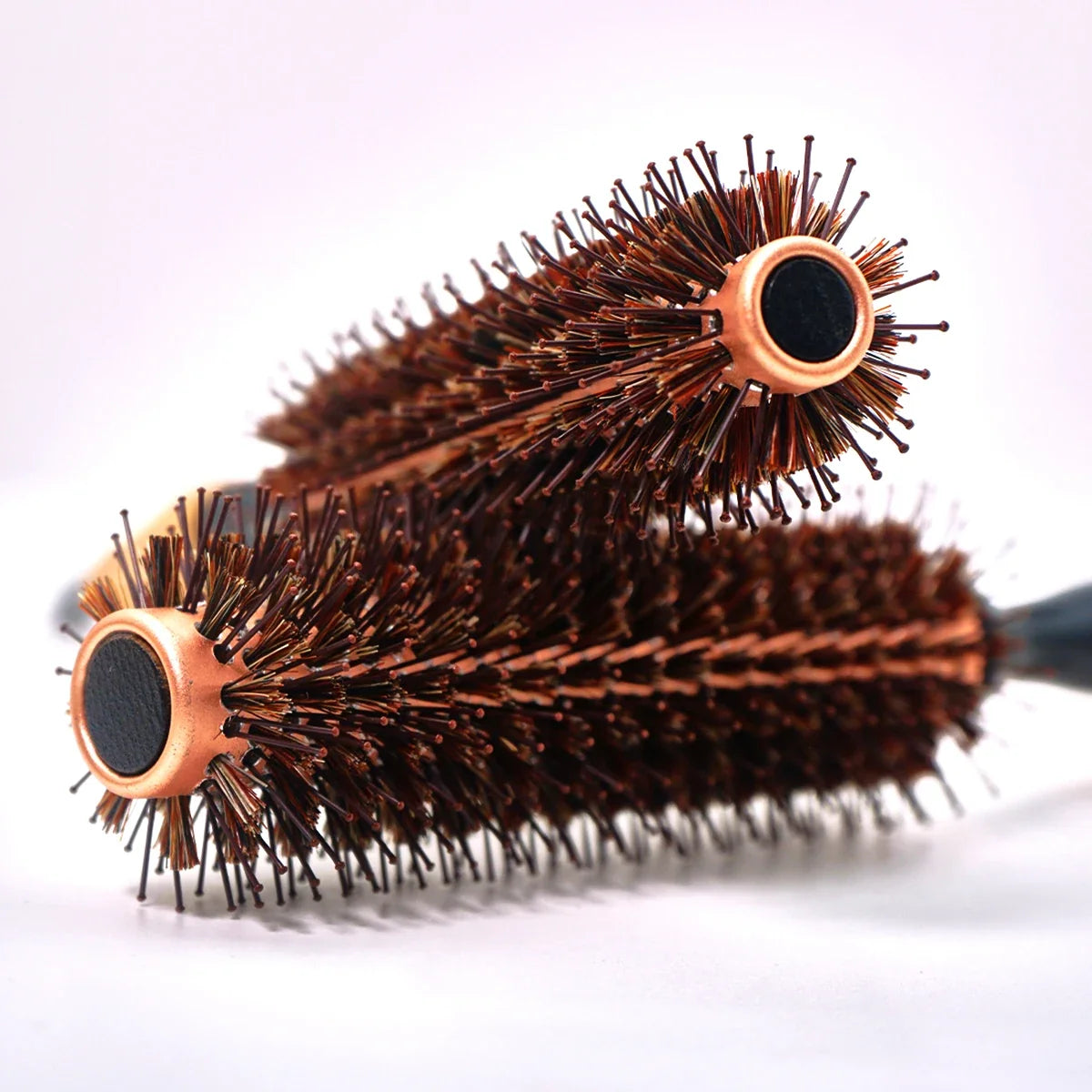 Wood Handle Boar Bristles Round Brush Hair Curly Comb Pro Hair Brush Anti Static Brush Teasing Brush Hairdresser Styling Tools Silcy Skin