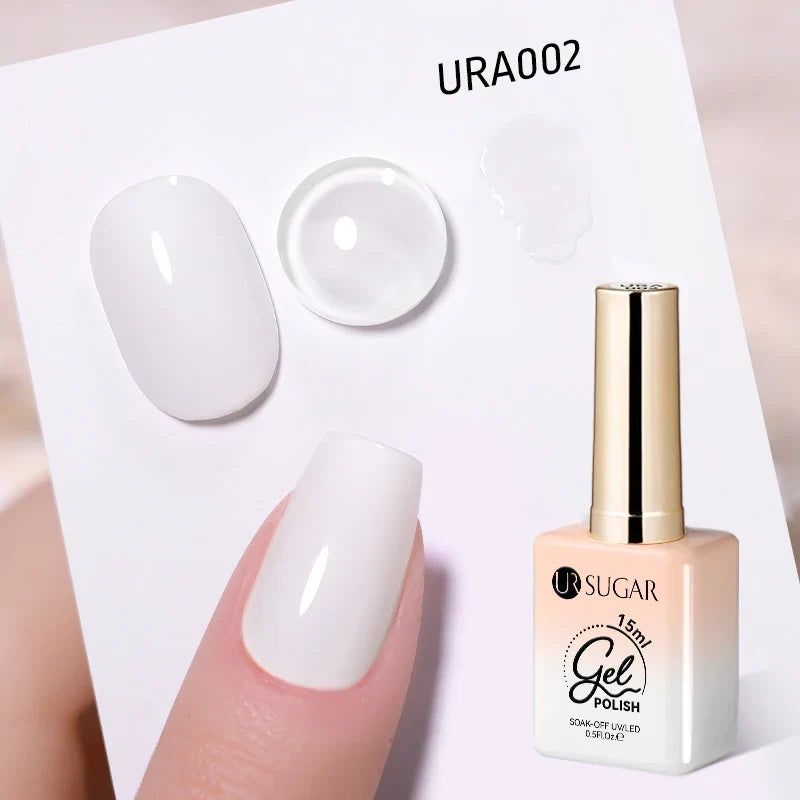 UR SUGAR 15ml Jelly Milky White Translucent Color Gel Polish Semi Permanent UV Gel Nail Art Soak Off Gel Varnish Latest Fashion Blushimmer