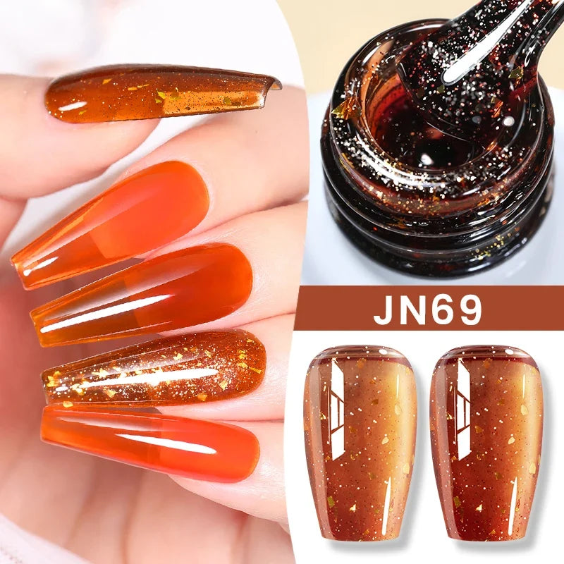 BORN PRETTY Jelly Nude Gel Nail Polish 10ml Light Pink Peach Translucent Color UV Light Cure Gel Varnish Nail Art DIY at Home Blushimmer