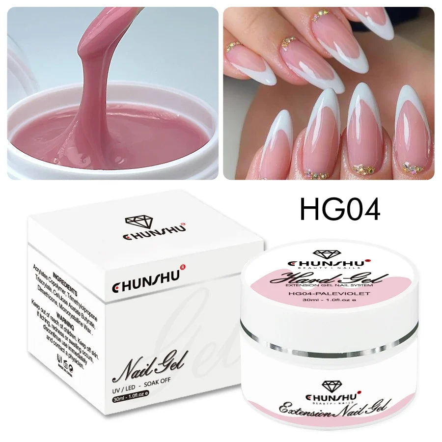 30ML Hard Gel For Nail Extension Milky White Builder Constructor Gel Self Leveling Reinforcement Nail Gels Camouflage Manicure Blushimmer