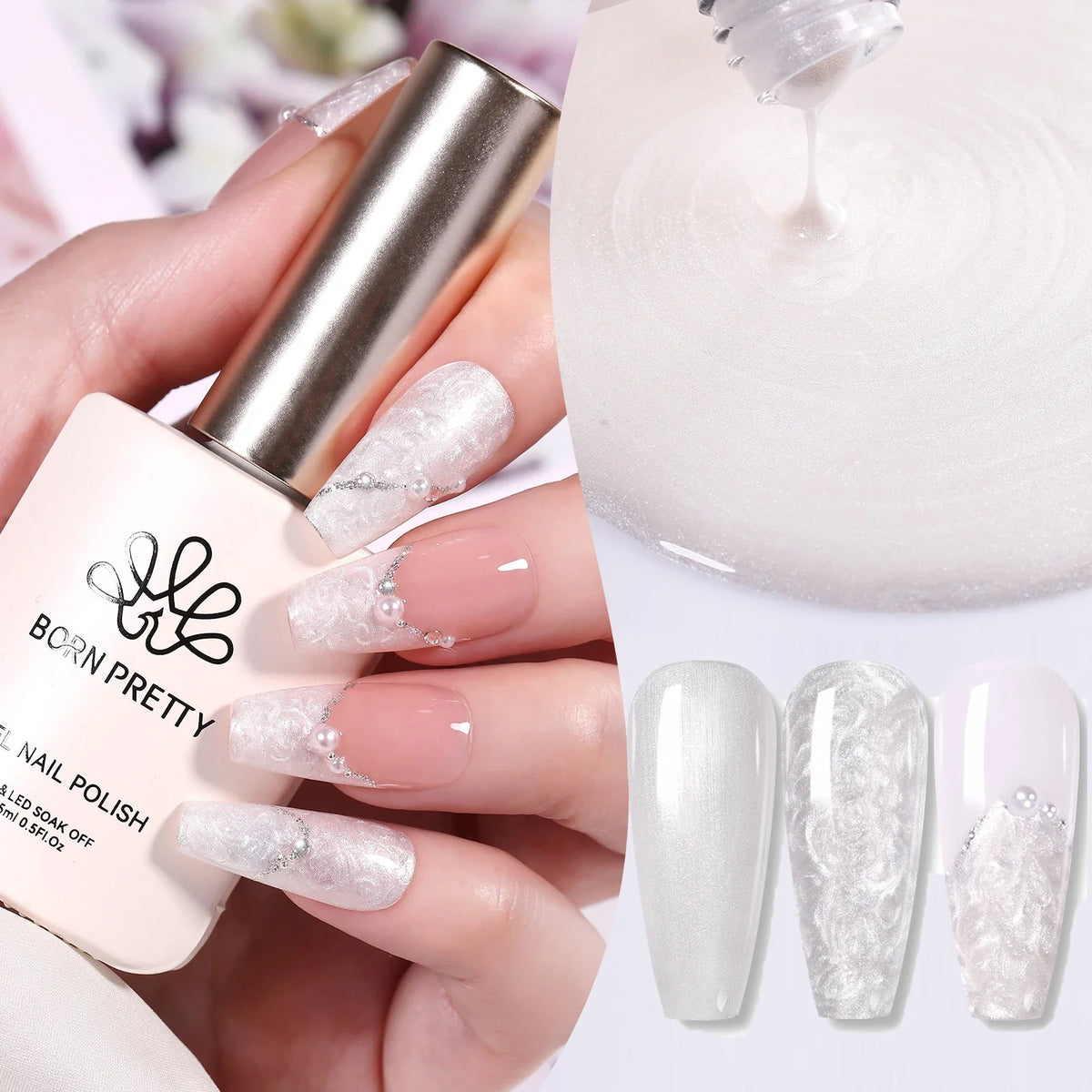 BORN PRETTY Milky Jelly Rubber Base Gel for Gel Nail Polish 15ml Russian Self-leveling Nude Color Soak Off Semi Permanent UV Gel Blushimmer