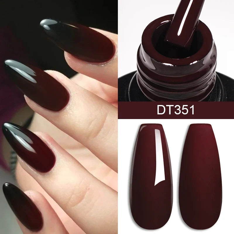 7ml Burgundy Crimson Nail Gel Polish, High Pigment, Non Streak, Long Lasting, UV LED Soak Off Nail Art Gel for Home Salon DIY Blushimmer