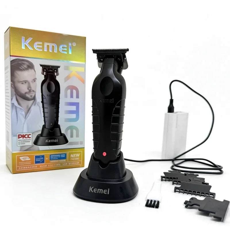 Kemei Electric Cordless Hair Trimmer KM-2299 with Base Electric Oil Head Thruster Carving Clippers Finish Hair Cutting Machine Noventix