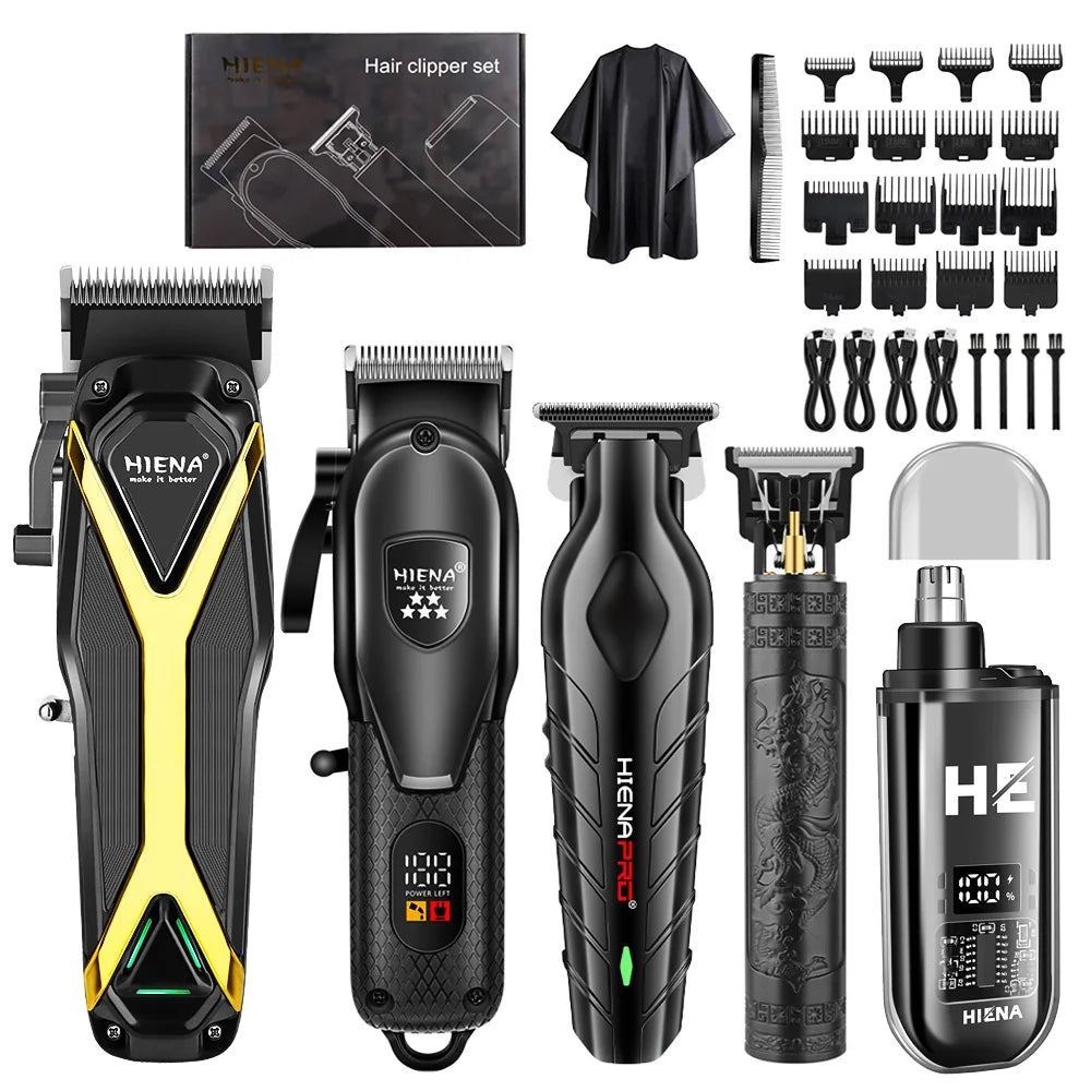 1/2/3/5-Piece Cordless Professional Men's Grooming Set Cordless Rechargeable hair Shaver trimmer Portable PrecisionTools Noventix