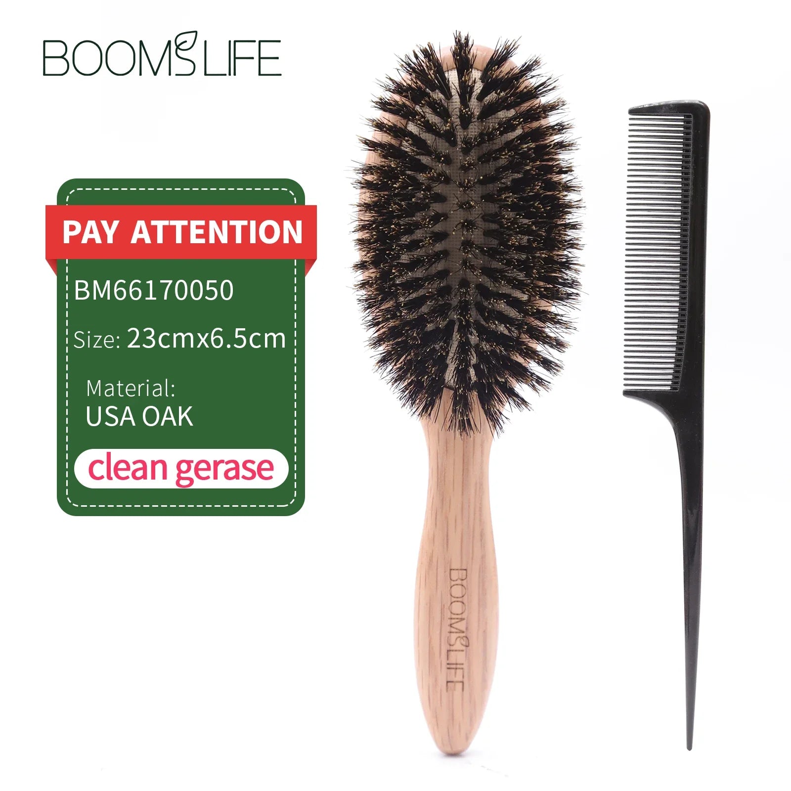 BOOMSLIFE Boar Bristle Hair Brush Women Combs for Hair Wood HairBrush Detangle Straightener Brush Hair Comb Barber Accessories Silcy Skin