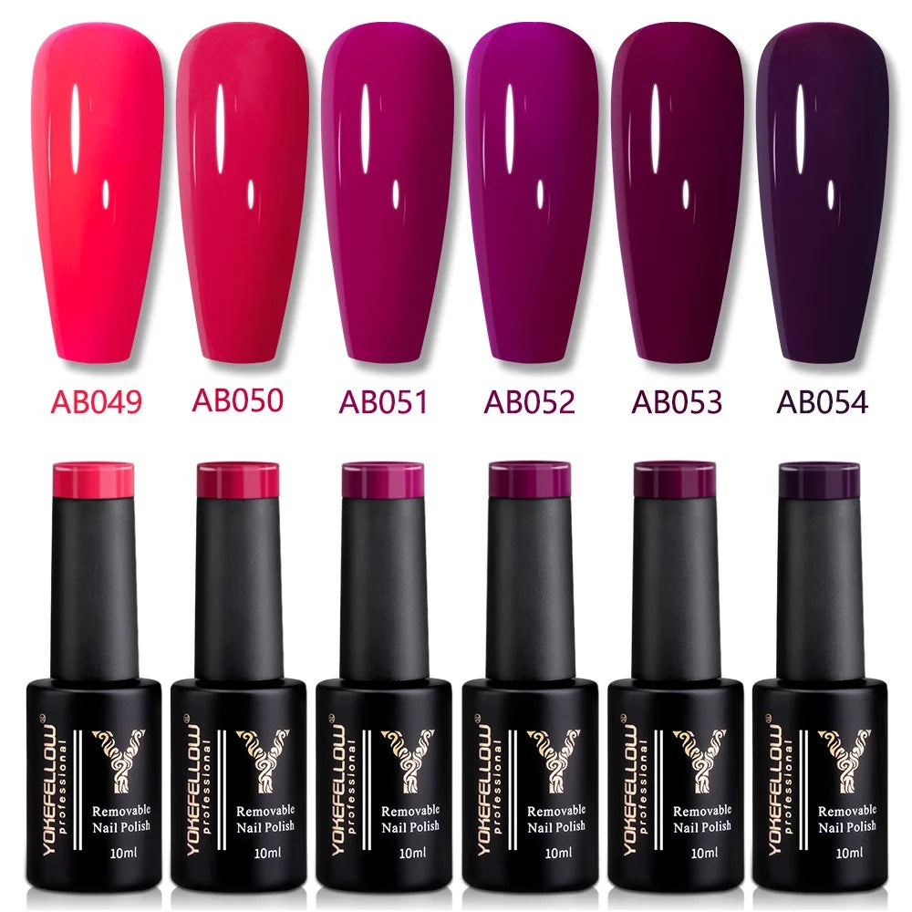 YOKEFELLOW 2022 New Color 10ML Nail Gel Polish Semi Permanent Gel Varnish Base Top Coat 122 Soak Off Colors Organic Nail Varnish Blushimmer