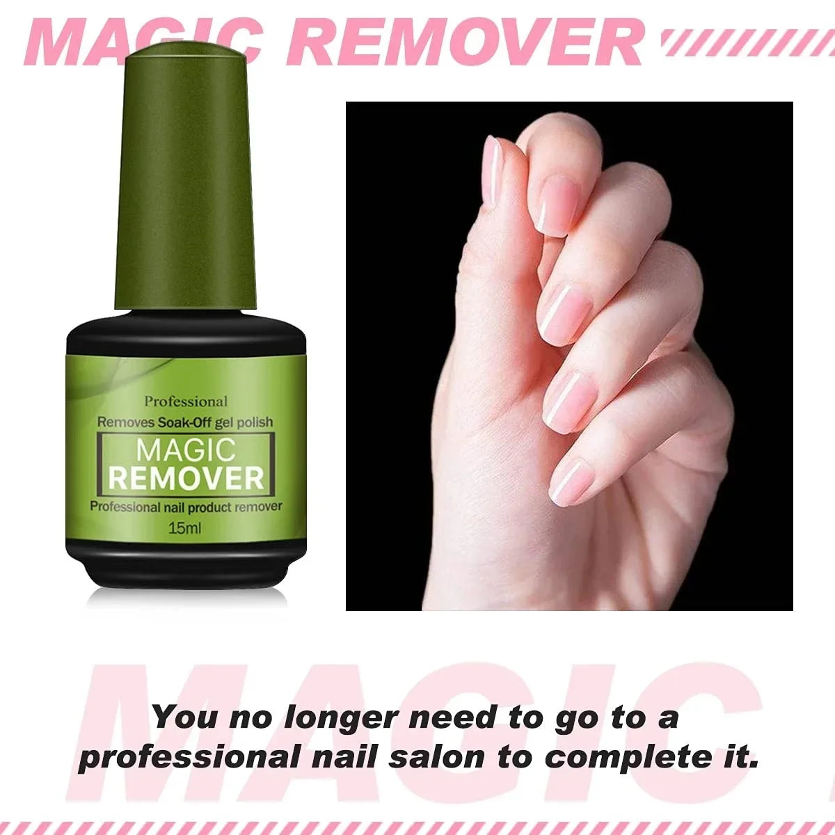 15ml Magic Fast Nail Gel Polish Remover Clean UV Soak Off Semi Permanent Varnish Nail Art Removal Tools Manicure 2025 New Blushimmer