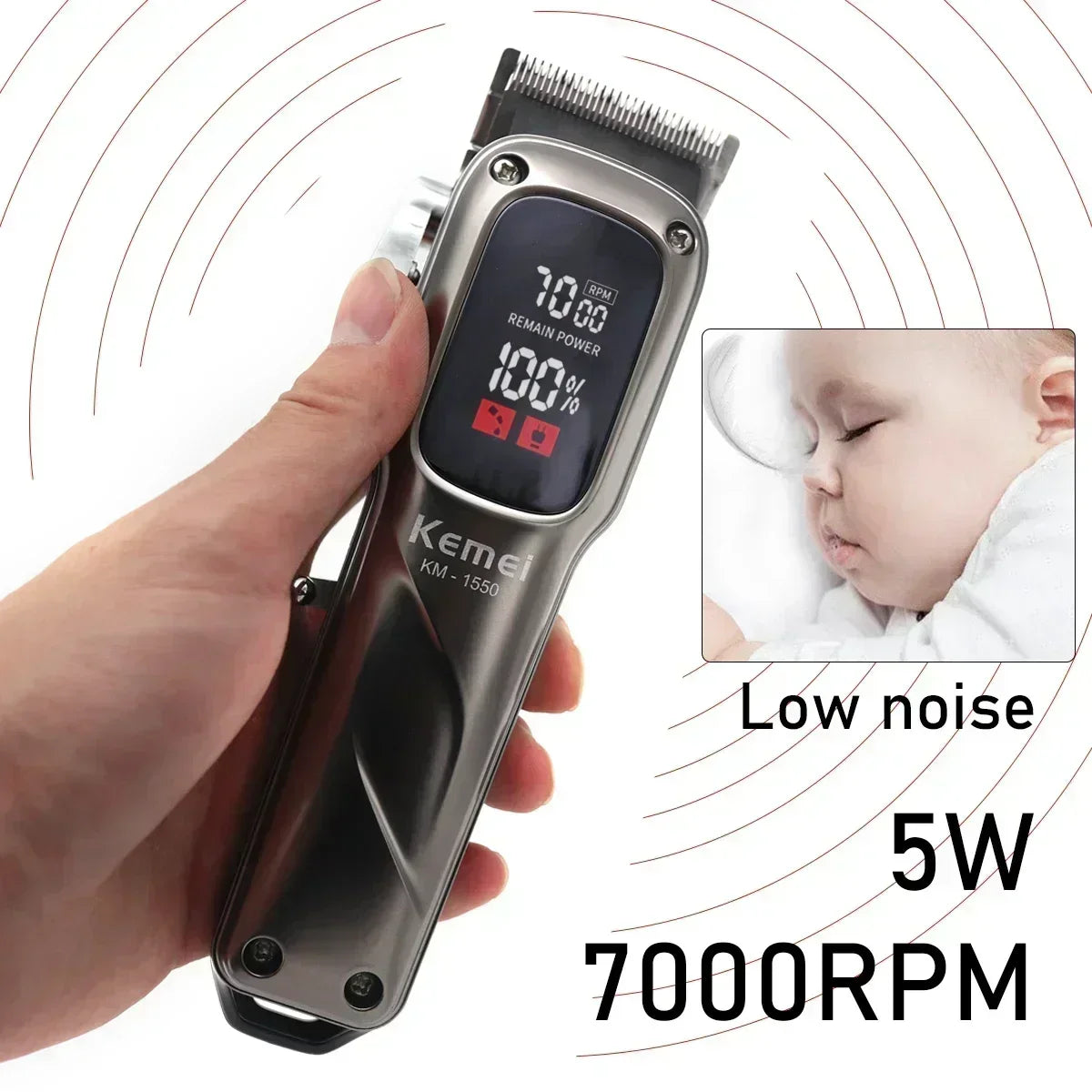 KEMEI Hair Clippers Km-1550 Km-2284 Design Hair Trimmer Professional Electric Carving Hair Salon Clipper for Commercial Clippers Noventix