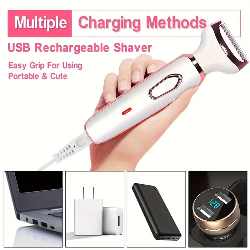 4-in-1 ladies 'multifunctional electric hair remover set Ladies bikini trimmer USB charging eyebrows nose hair face leg portable Noventix